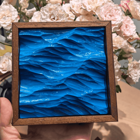 Riyumyi Handcrafted Wooden Ocean Wave Carving