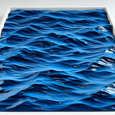 Riyumyi Handcrafted Wooden Ocean Wave Carving