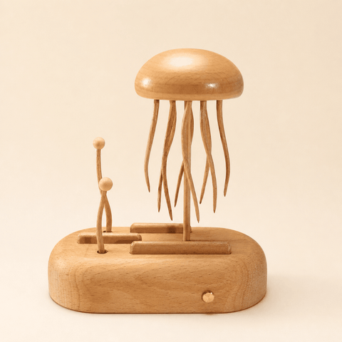 Riyumyi Handcrafted Wooden Jellyfish Automaton（Big）