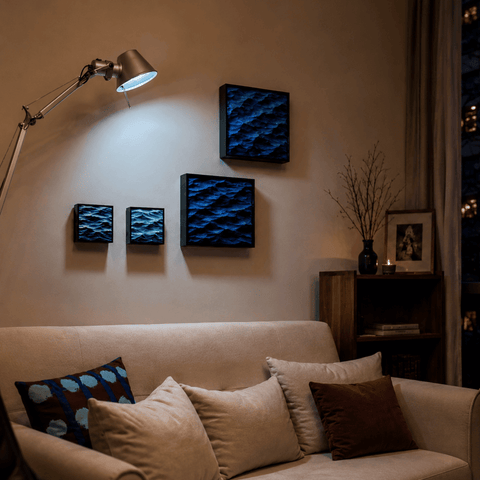 Riyumyi Handcrafted Wooden Ocean Wave Carving