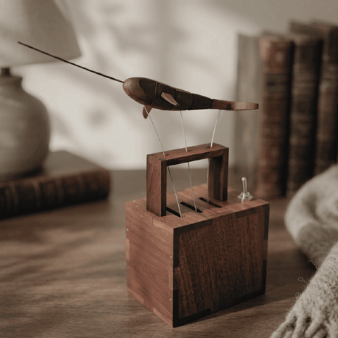 Riyumyi Handcrafted Walnut Whale Automaton