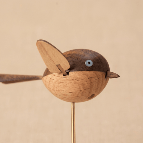 Riyumyi Handcrafted Walnut Bird Automaton