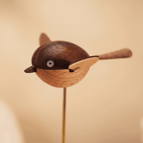 Riyumyi Handcrafted Walnut Bird Automaton