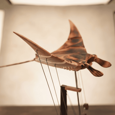 Riyumyi Handcrafted Wooden Manta Ray Automaton