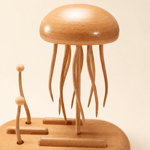 Riyumyi Handcrafted Wooden Jellyfish Automaton（Big）